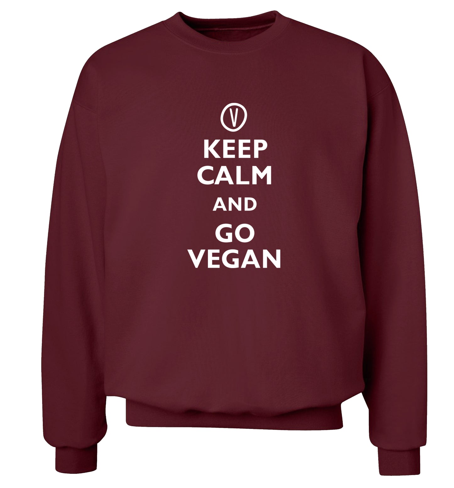 Keep calm and go vegan Adult's unisex maroon Sweater 2XL