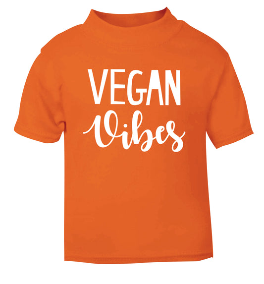 Vegan Vibes orange Baby Toddler Tshirt 2 Years