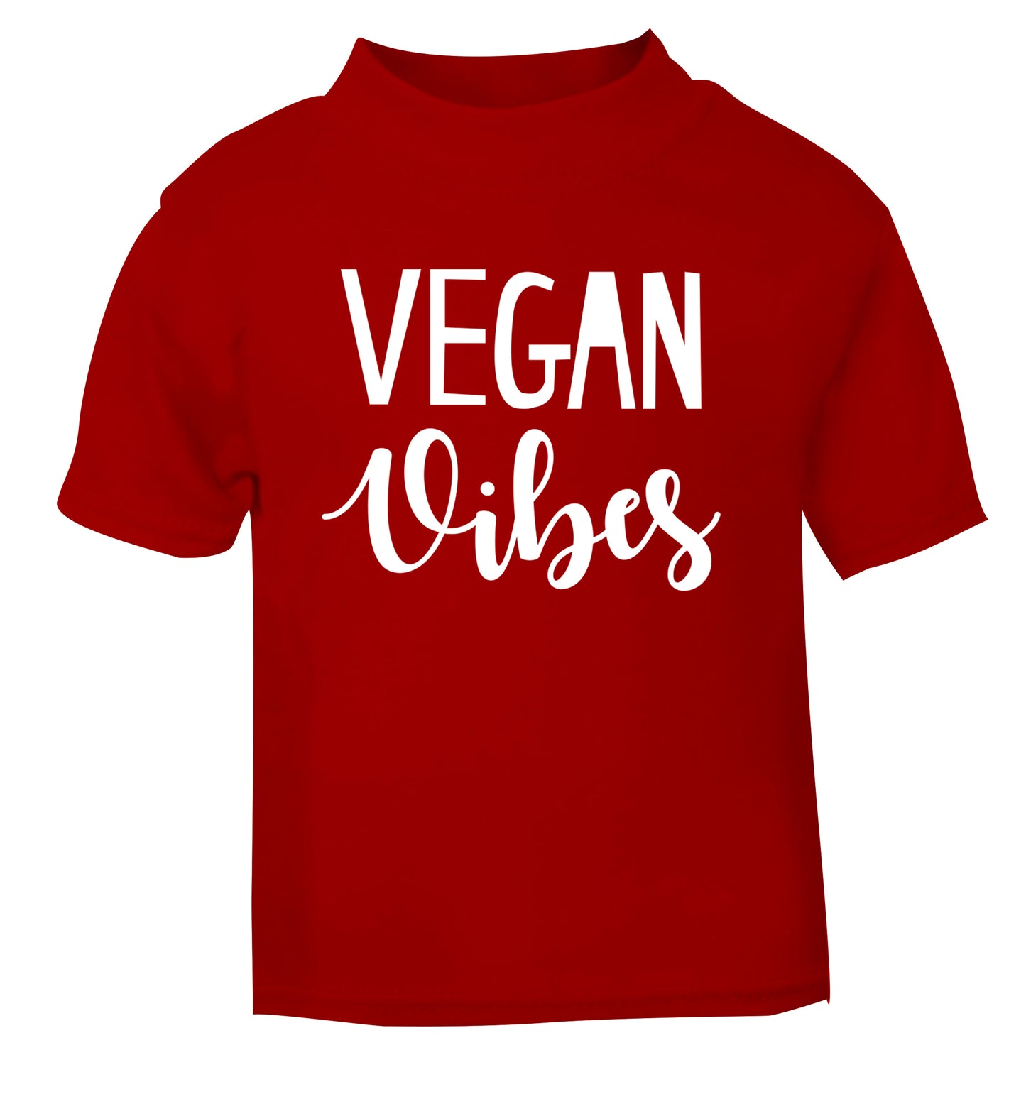Vegan Vibes red Baby Toddler Tshirt 2 Years