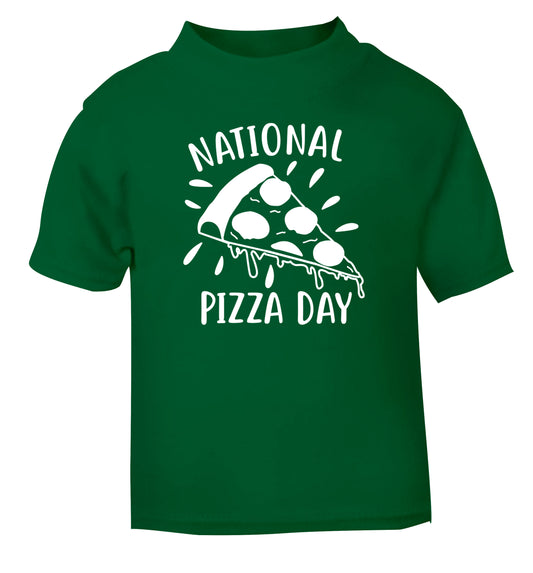 National pizza day green Baby Toddler Tshirt 2 Years