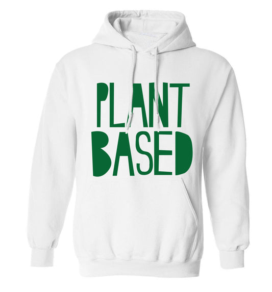 Plant Based adults unisex white hoodie 2XL