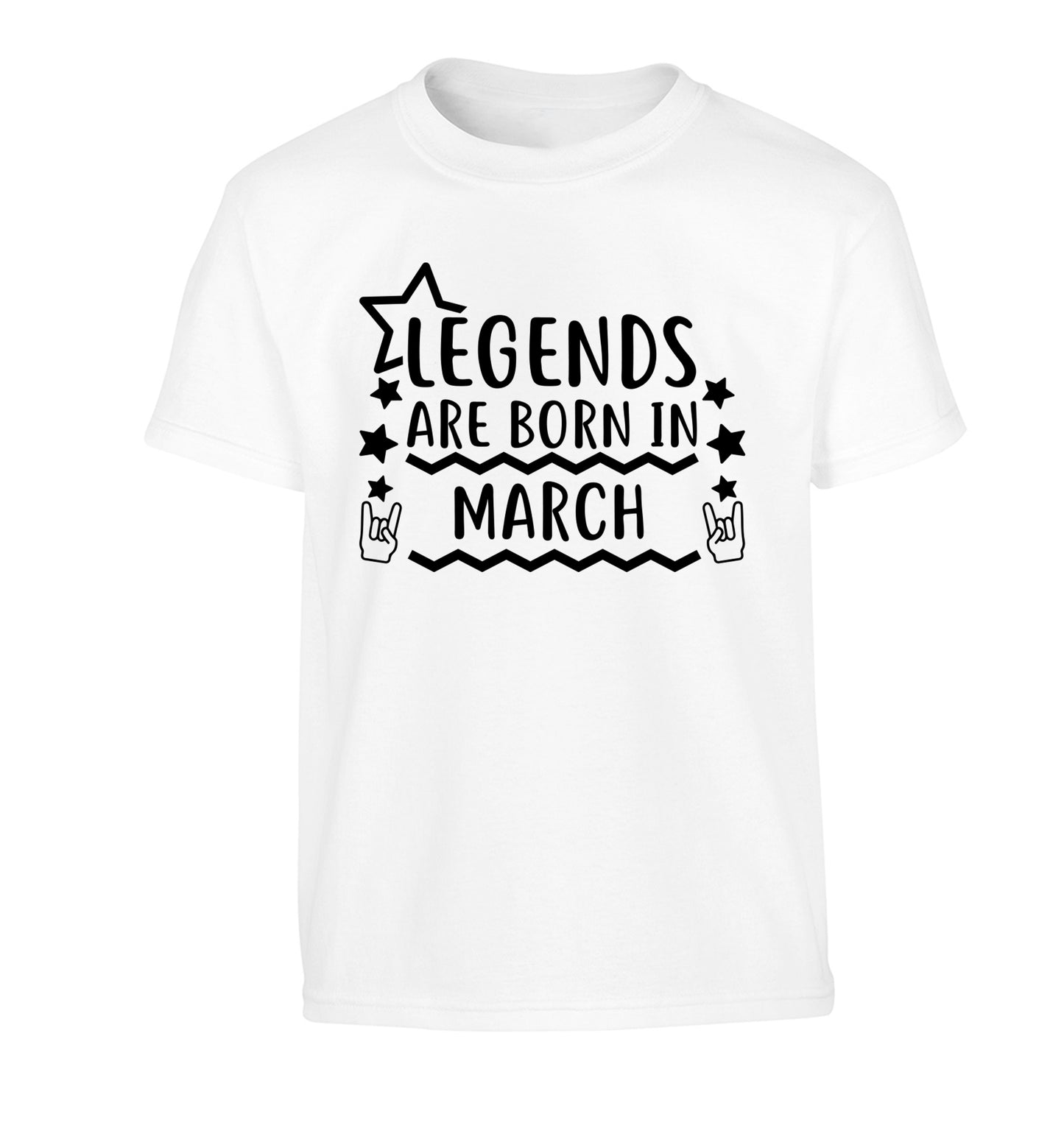 Legends are born in March Children's white Tshirt 12-13 Years