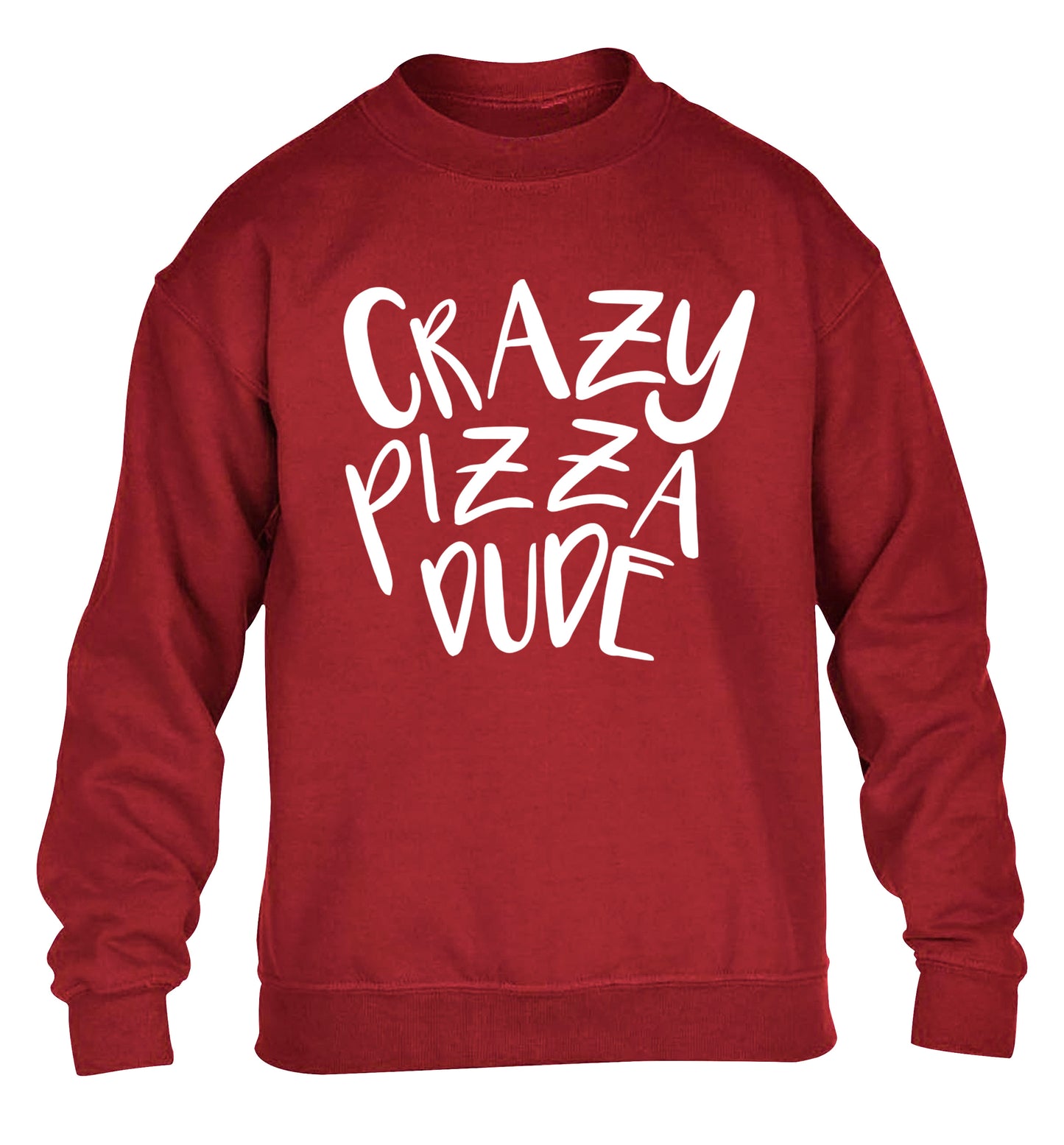 Crazy pizza dude children's grey sweater 12-13 Years