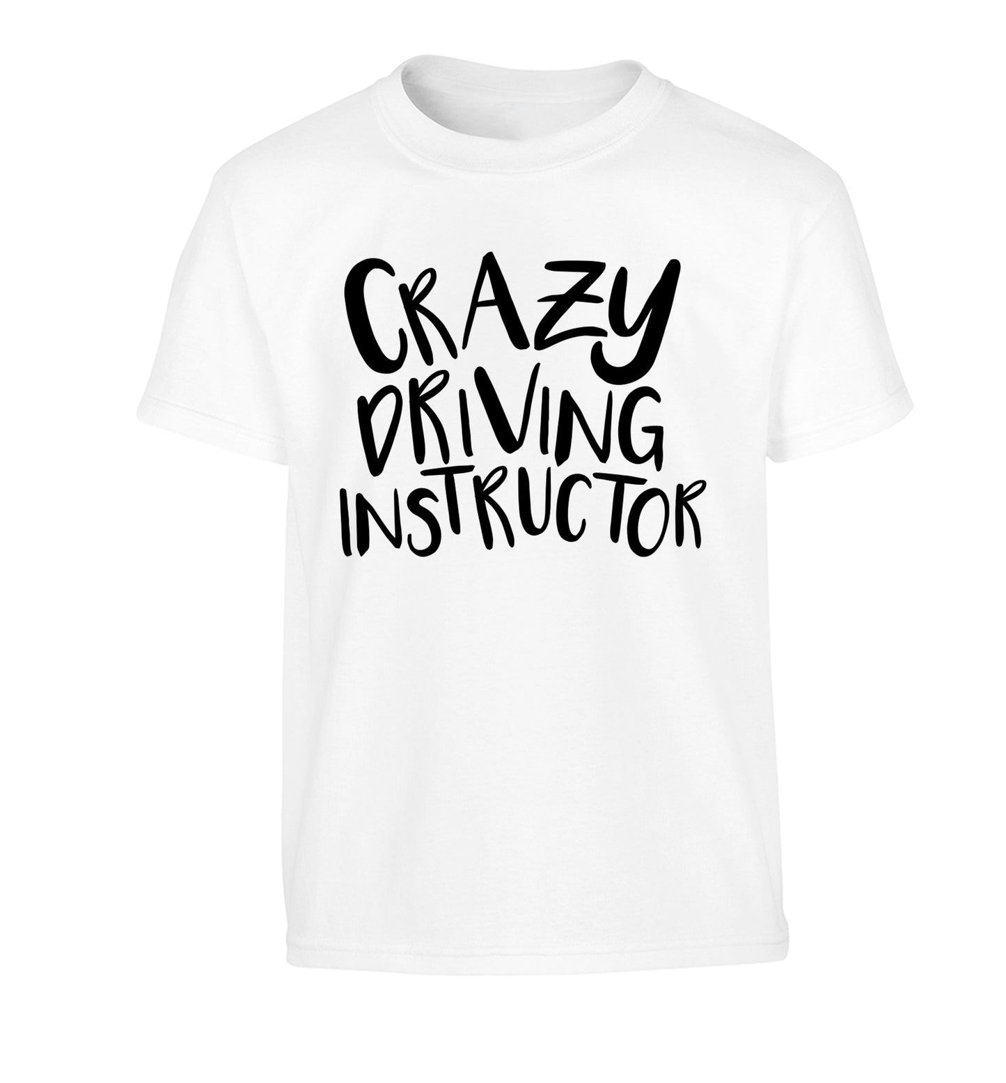Crazy driving instructor Children's white Tshirt 12-13 Years