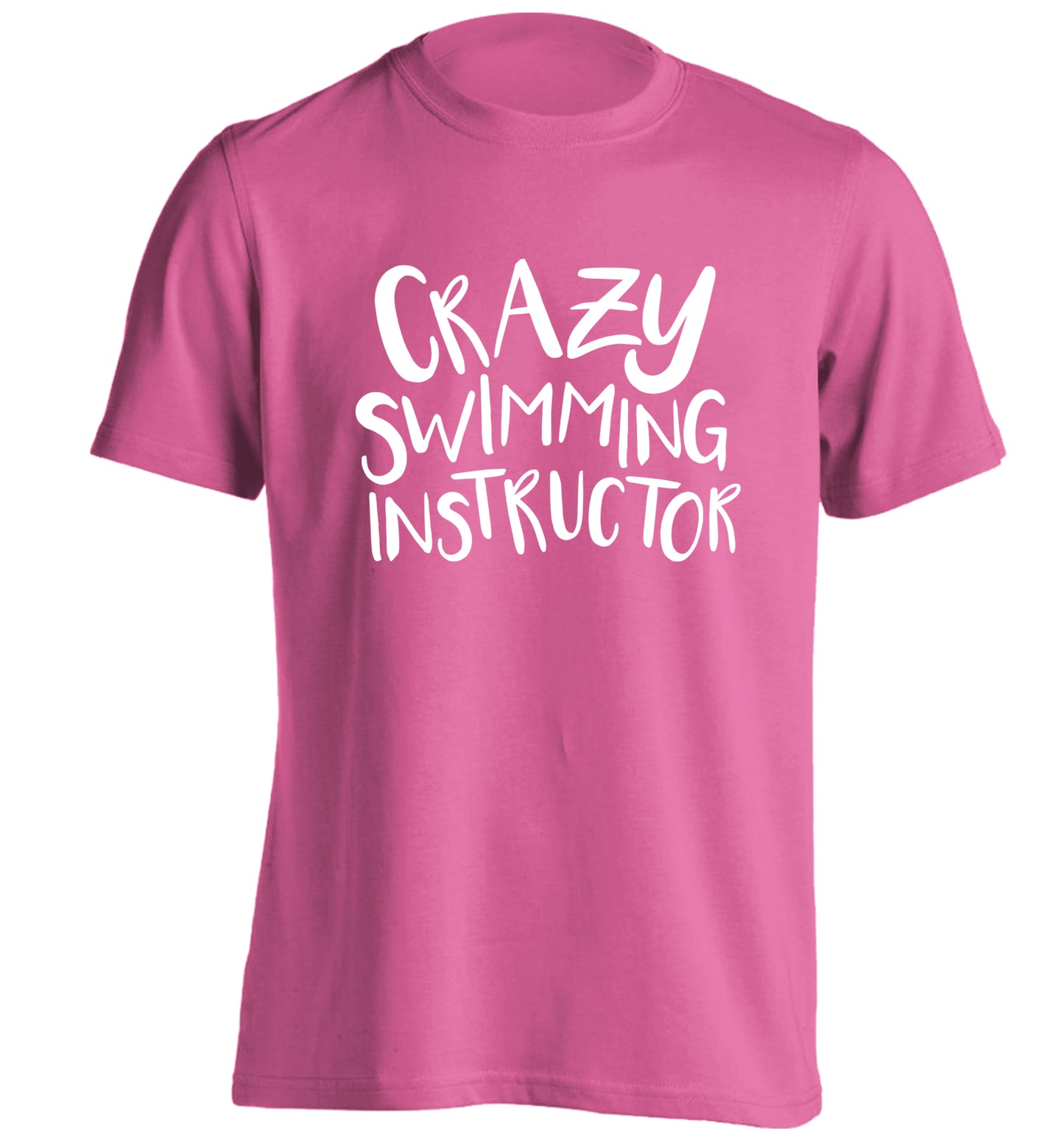 Crazy swimming instructor adults unisex pink Tshirt 2XL