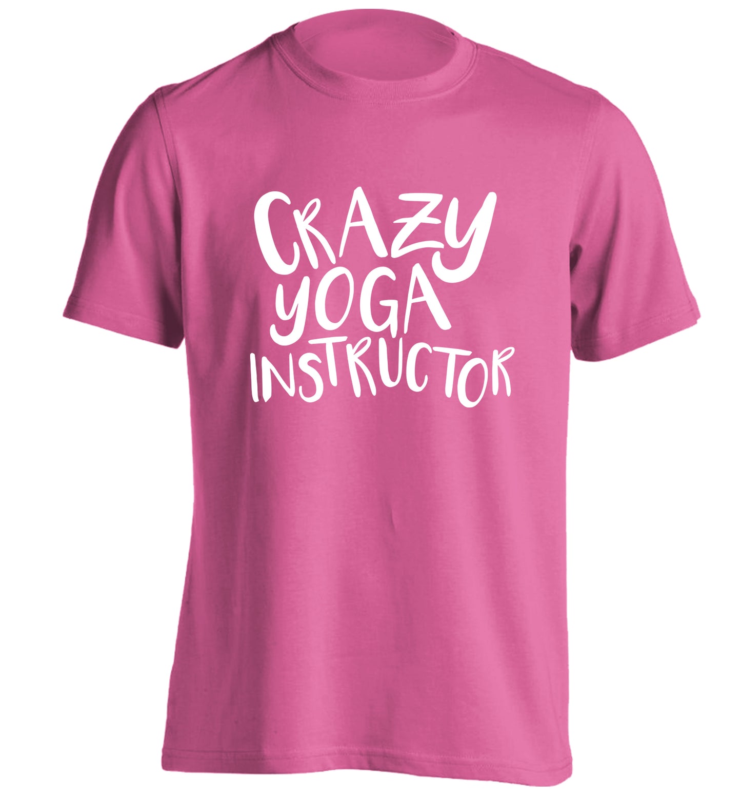 Crazy yoga instructor adults unisex pink Tshirt 2XL
