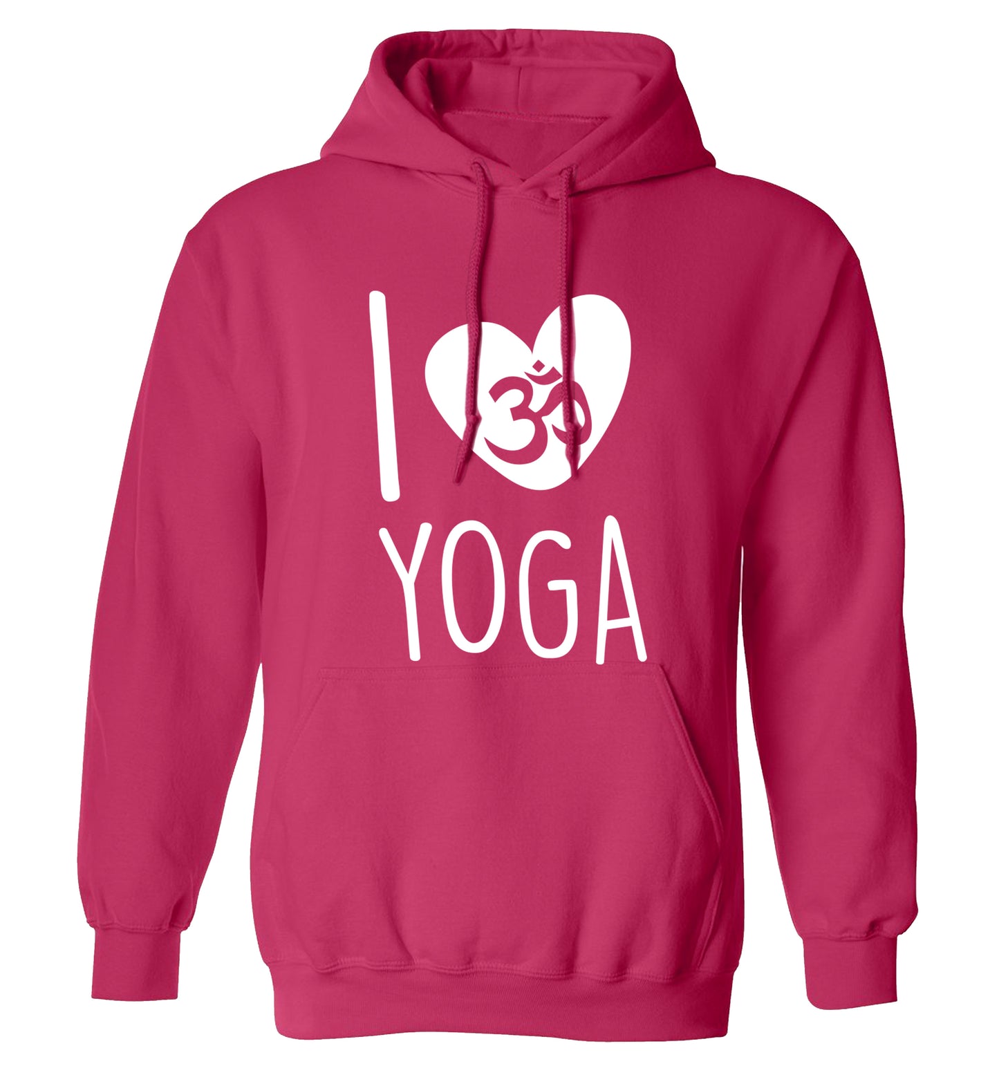 I love yoga adults unisex pink hoodie 2XL