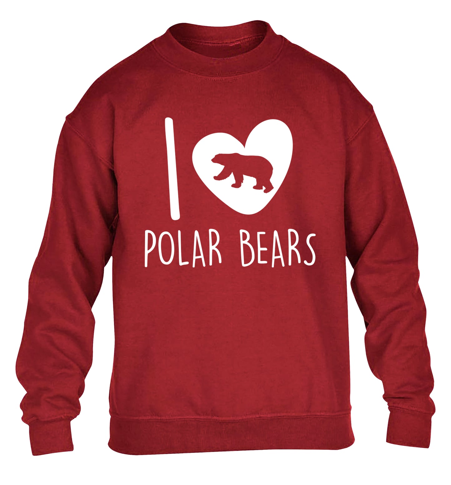 I Love Polar Bears children's grey sweater 12-13 Years