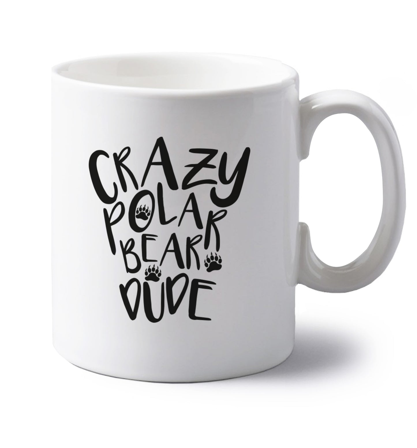 Crazy polar bear dude left handed white ceramic mug