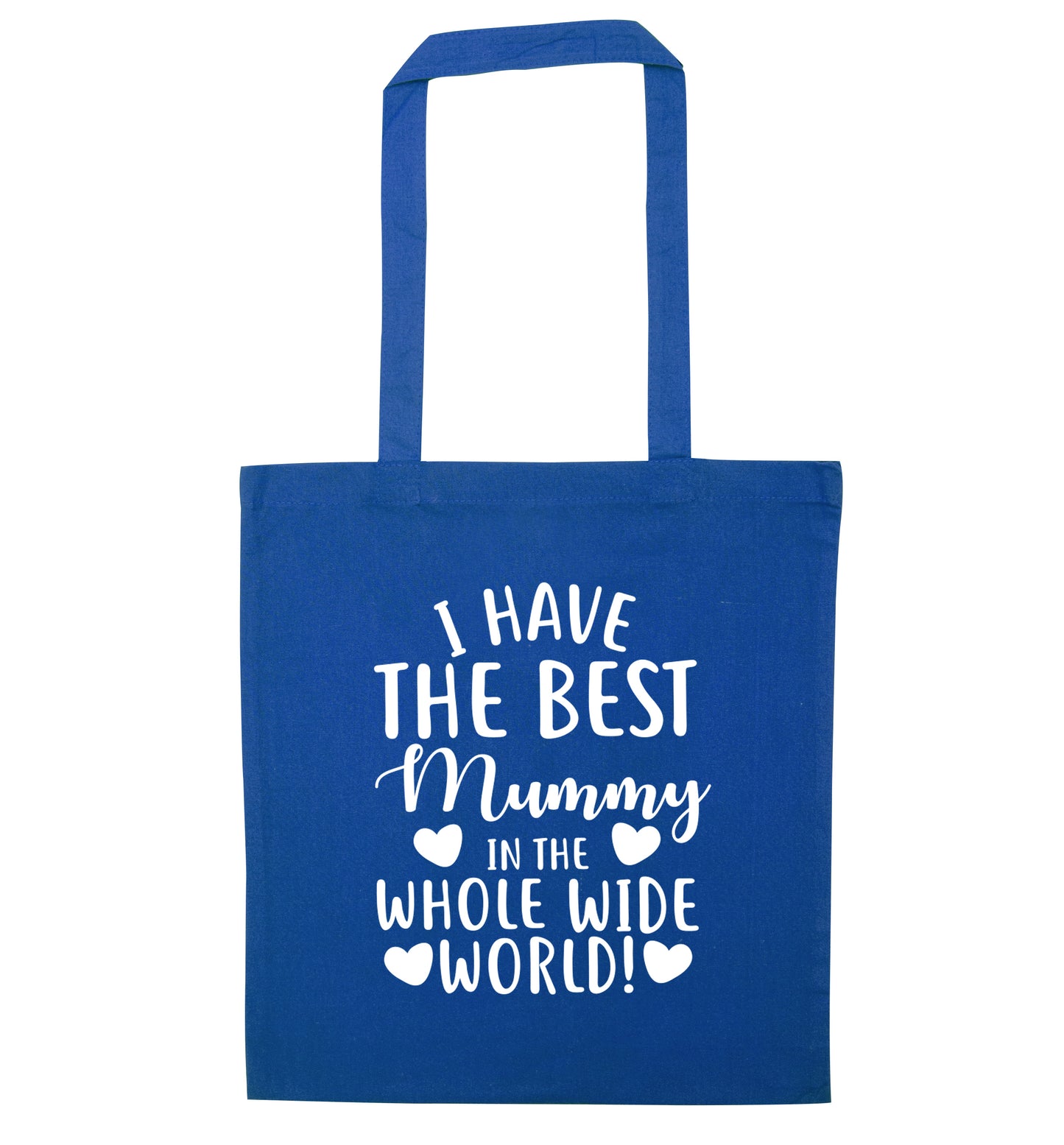 I have the best mummy in the world blue tote bag