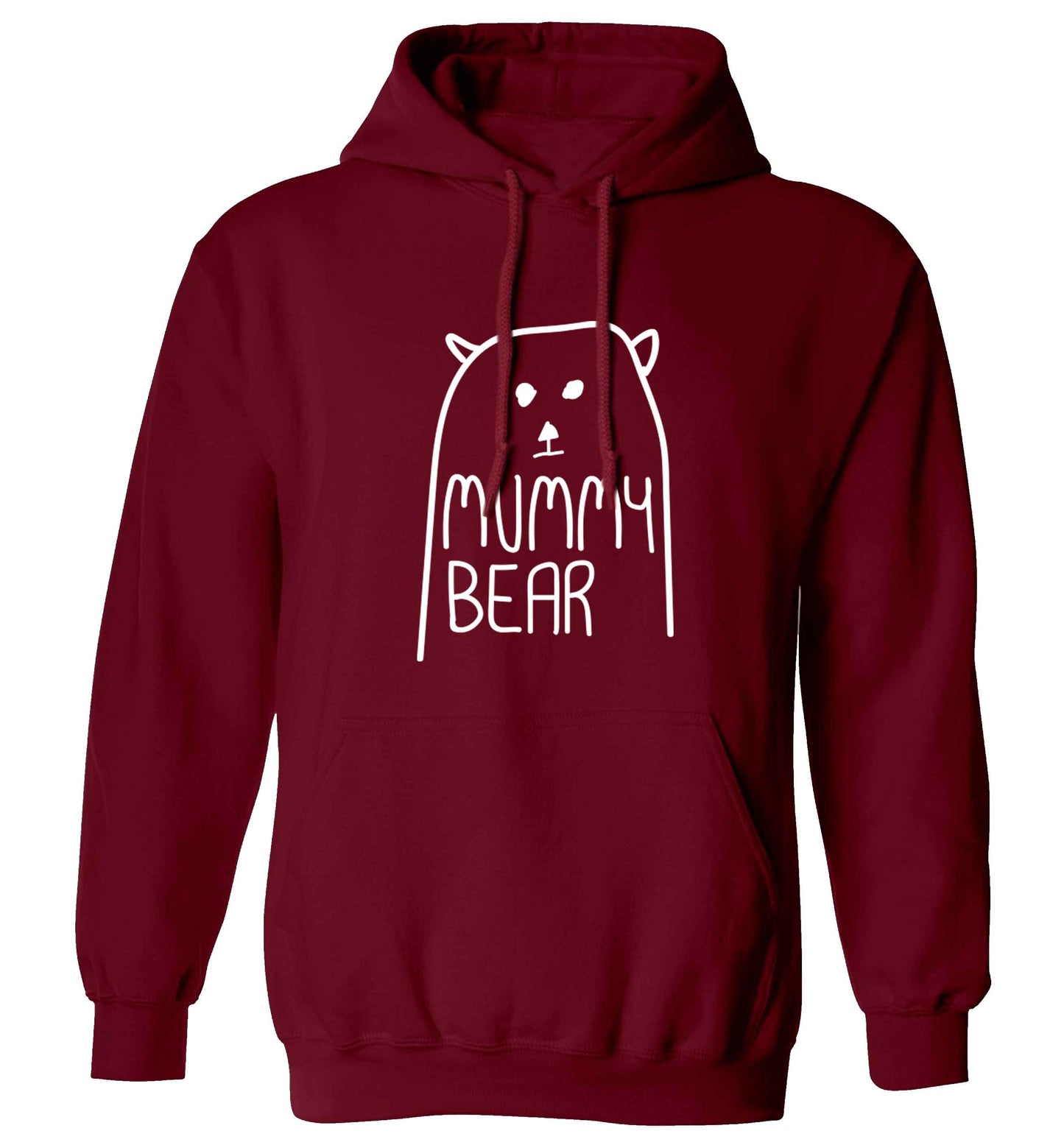 Mummy bear adults unisex maroon hoodie 2XL
