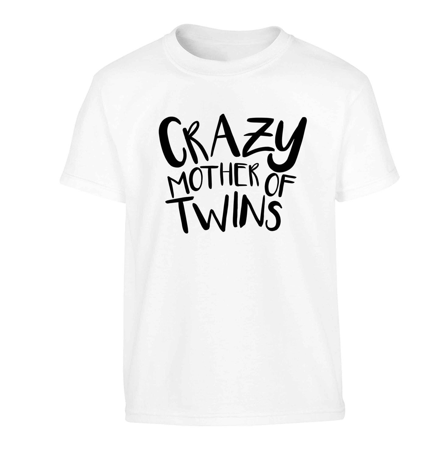 Crazy mother of twins Children's white Tshirt 12-13 Years