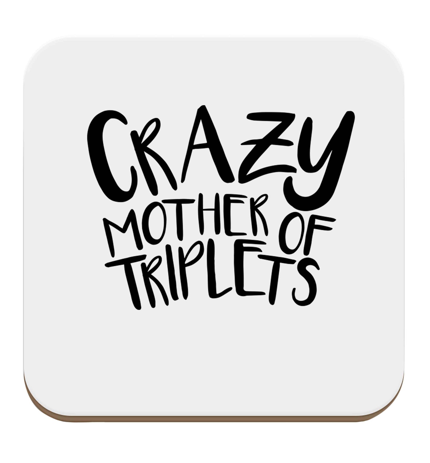 Crazy mother of triplets set of four coasters