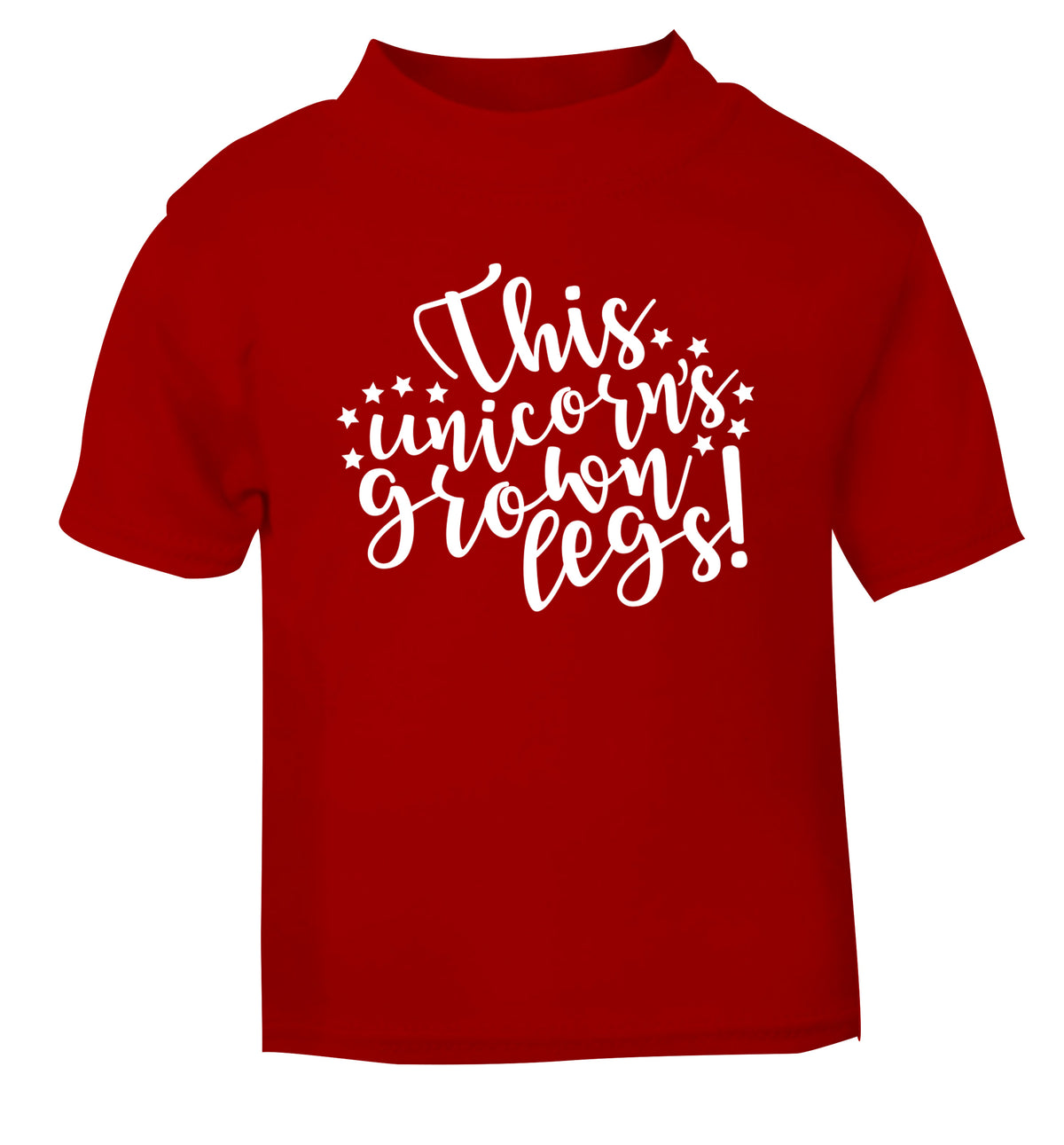 This unicorn's grown legs! red Baby Toddler Tshirt 2 Years