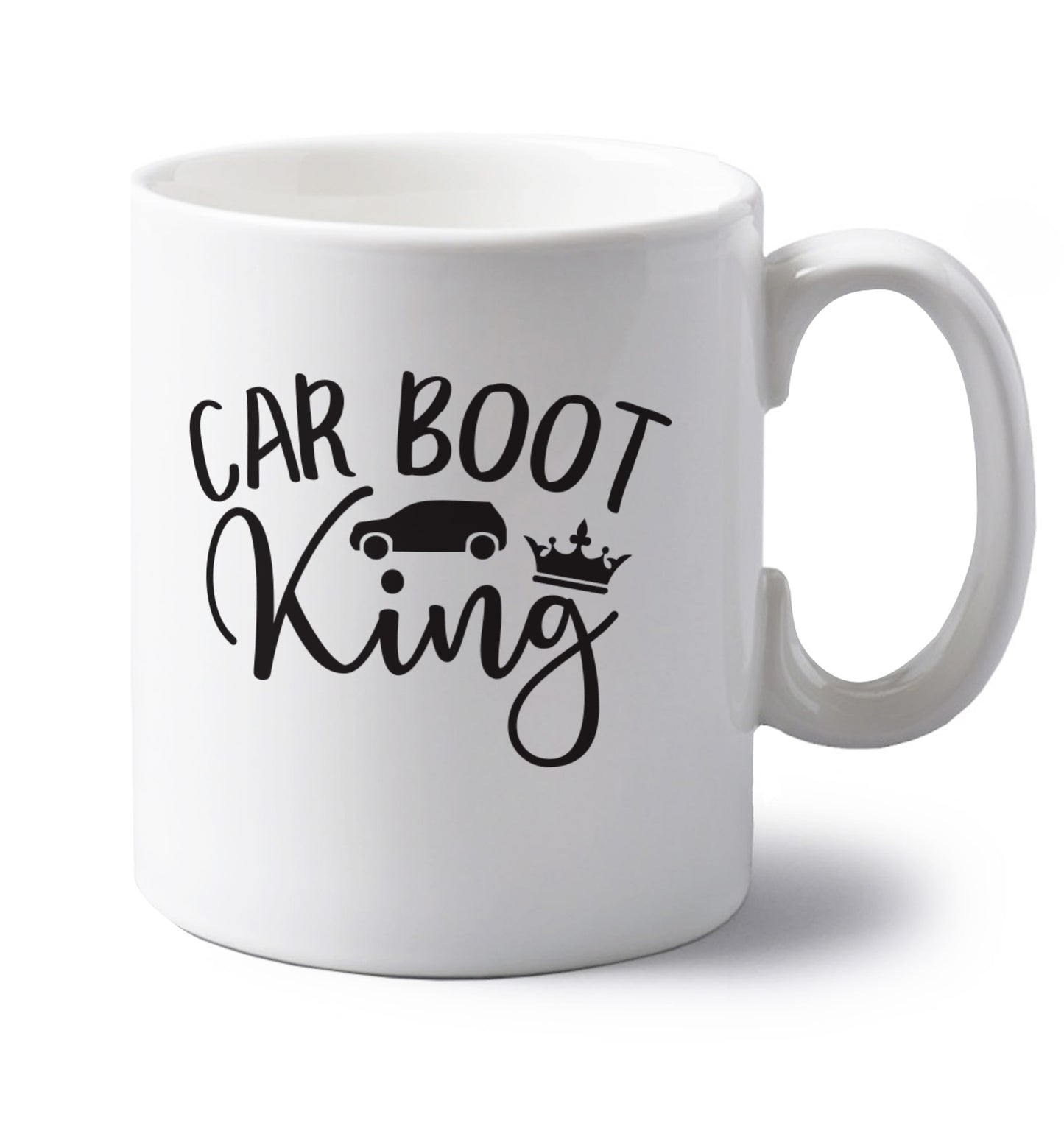 Carboot King left handed white ceramic mug