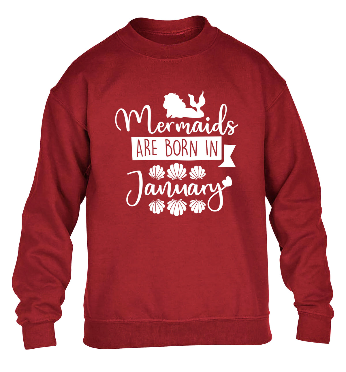 Mermaids are born in January children's grey sweater 12-13 Years