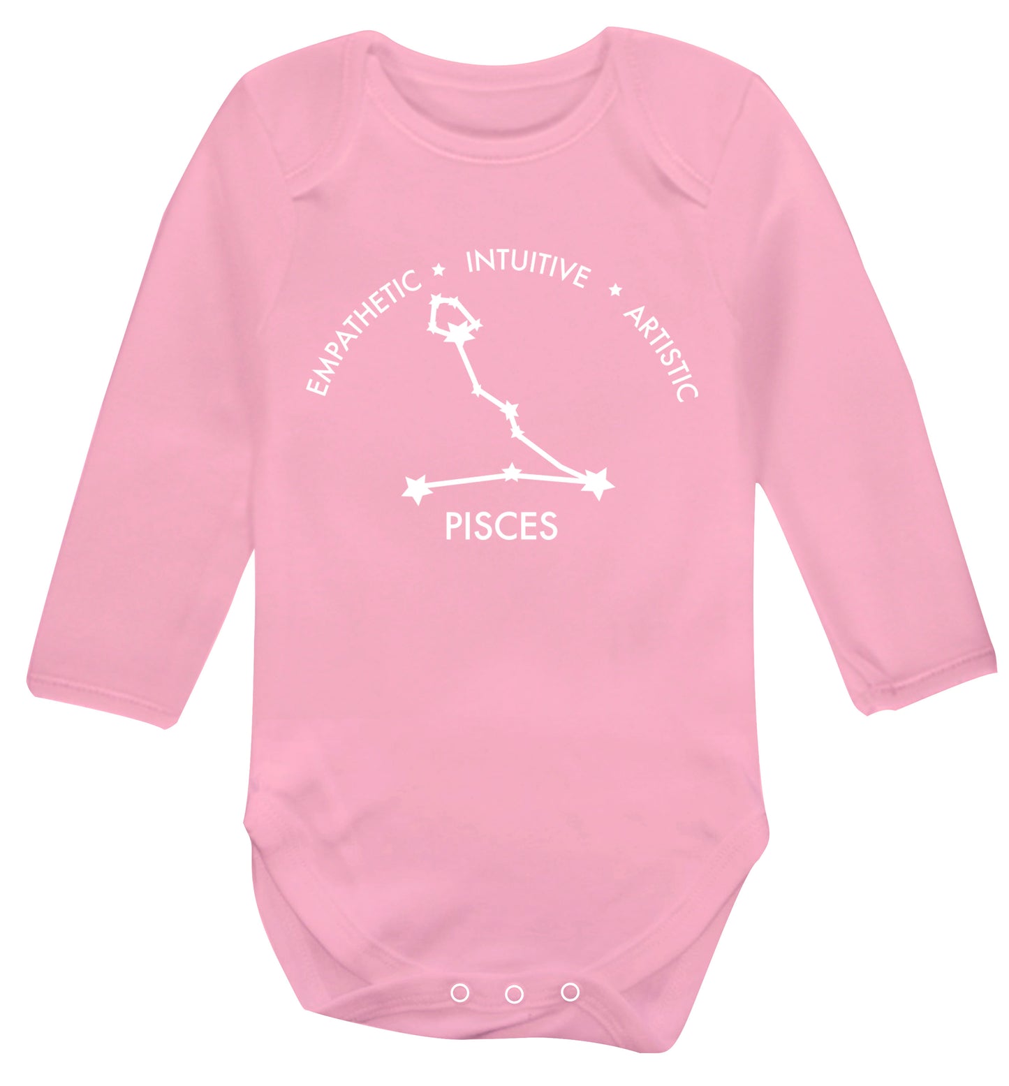Capricorn: Ambitious | Patient | Gracious Baby Vest long sleeved pale pink 6-12 months