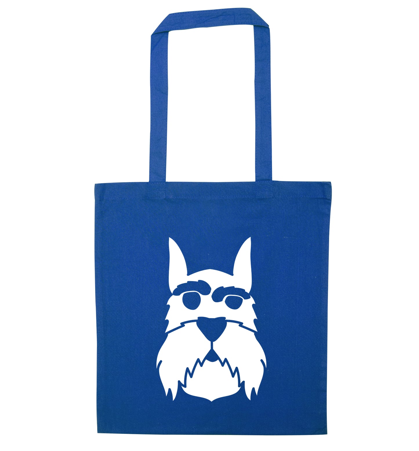 Schnauzer dog illustration blue tote bag
