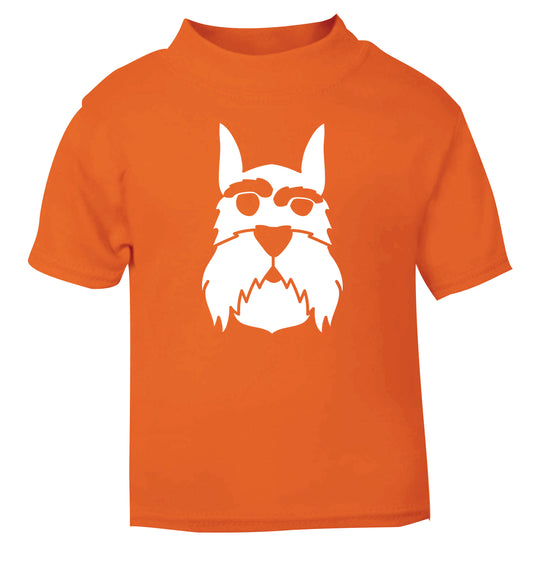 Schnauzer dog illustration orange Baby Toddler Tshirt 2 Years