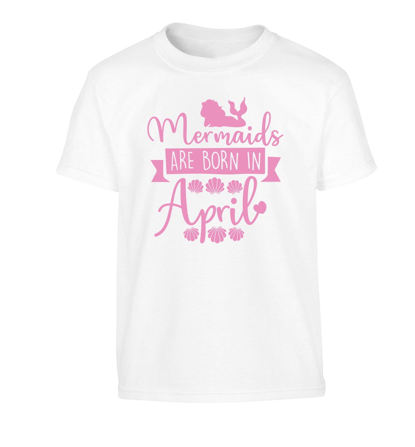 Mermaids are born in April Children's white Tshirt 12-13 Years