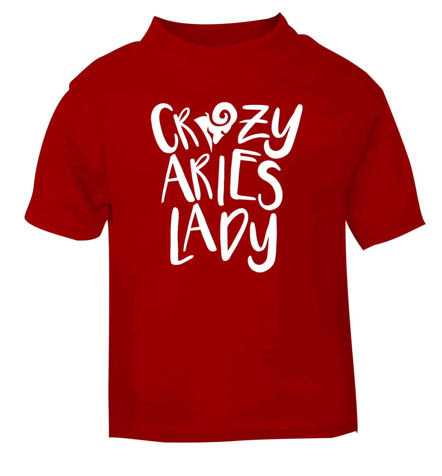 Crazy aries lady red Baby Toddler Tshirt 2 Years