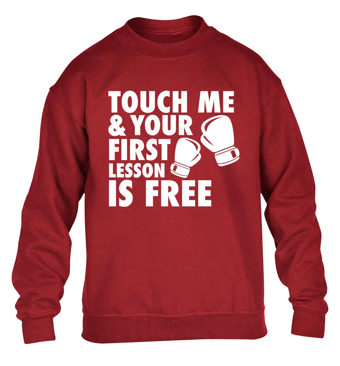 Touch me and your First Lesson is Free children's grey sweater 12-13 Years
