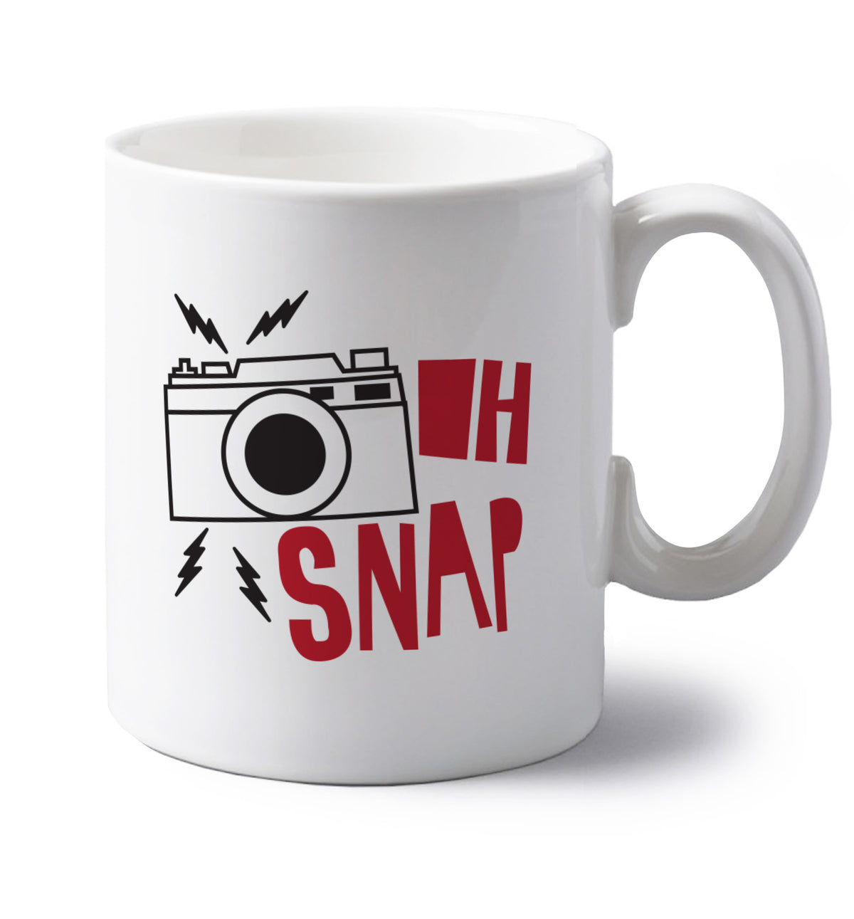 Oh Snap left handed white ceramic mug