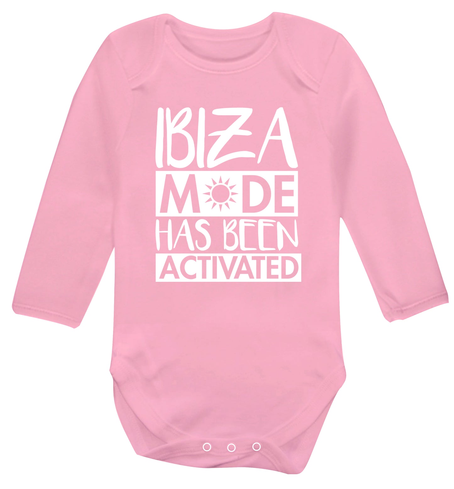 Ibiza mode has been activated Baby Vest long sleeved pale pink 6-12 months