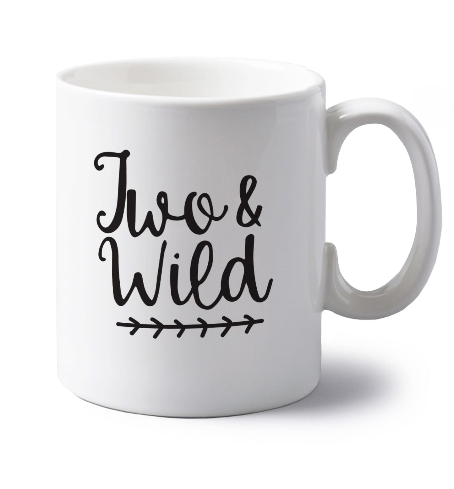 Two and wild left handed white ceramic mug