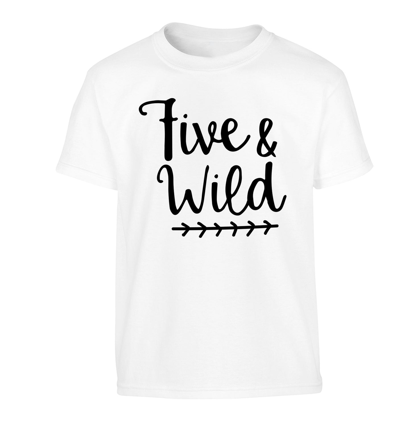 Five and wild Children's white Tshirt 12-13 Years