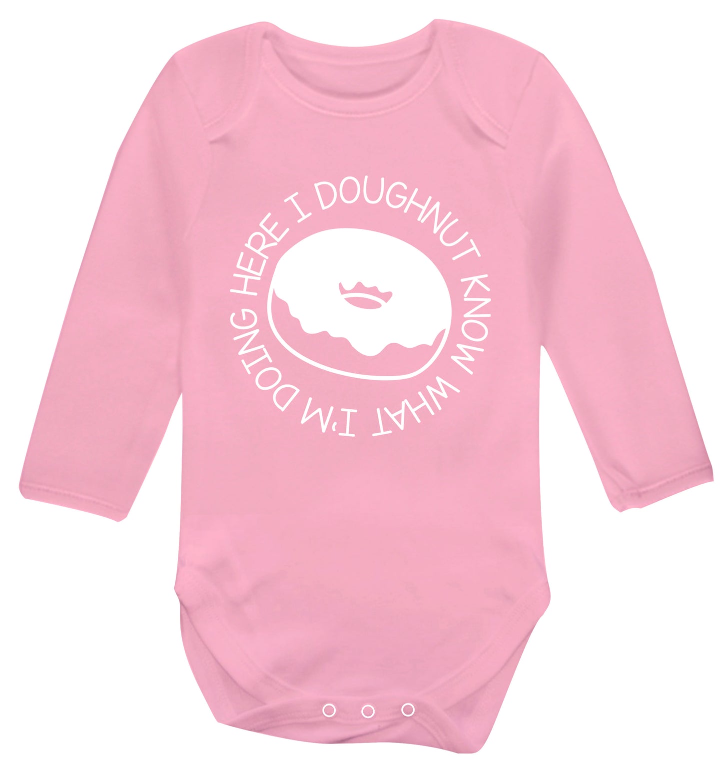 I doughnut know what I'm doing here Baby Vest long sleeved pale pink 6-12 months