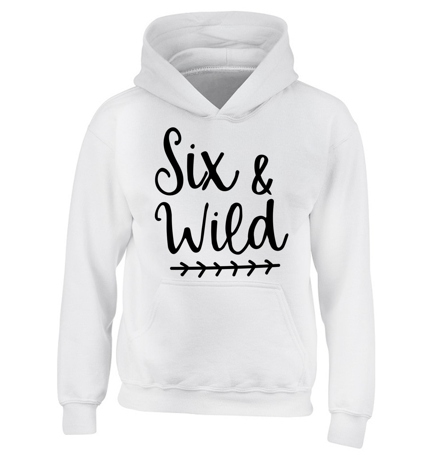 Six and wild children's white hoodie 12-13 Years