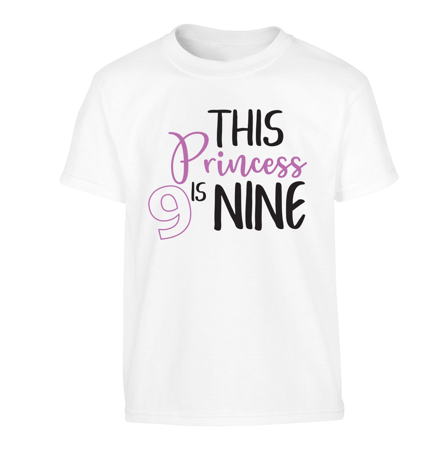 This princess is nine Children's white Tshirt 12-13 Years