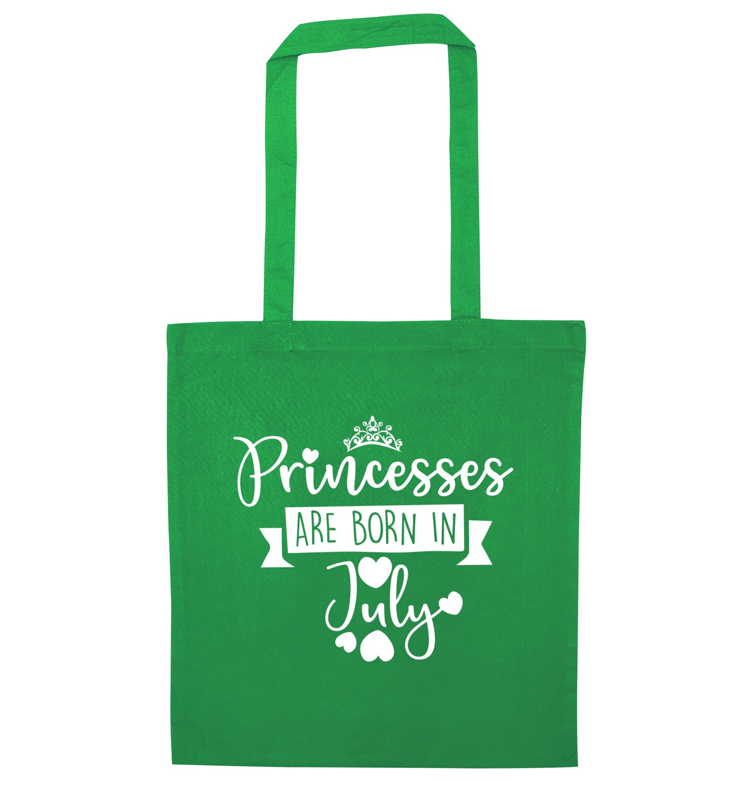Princesses are born in July green tote bag