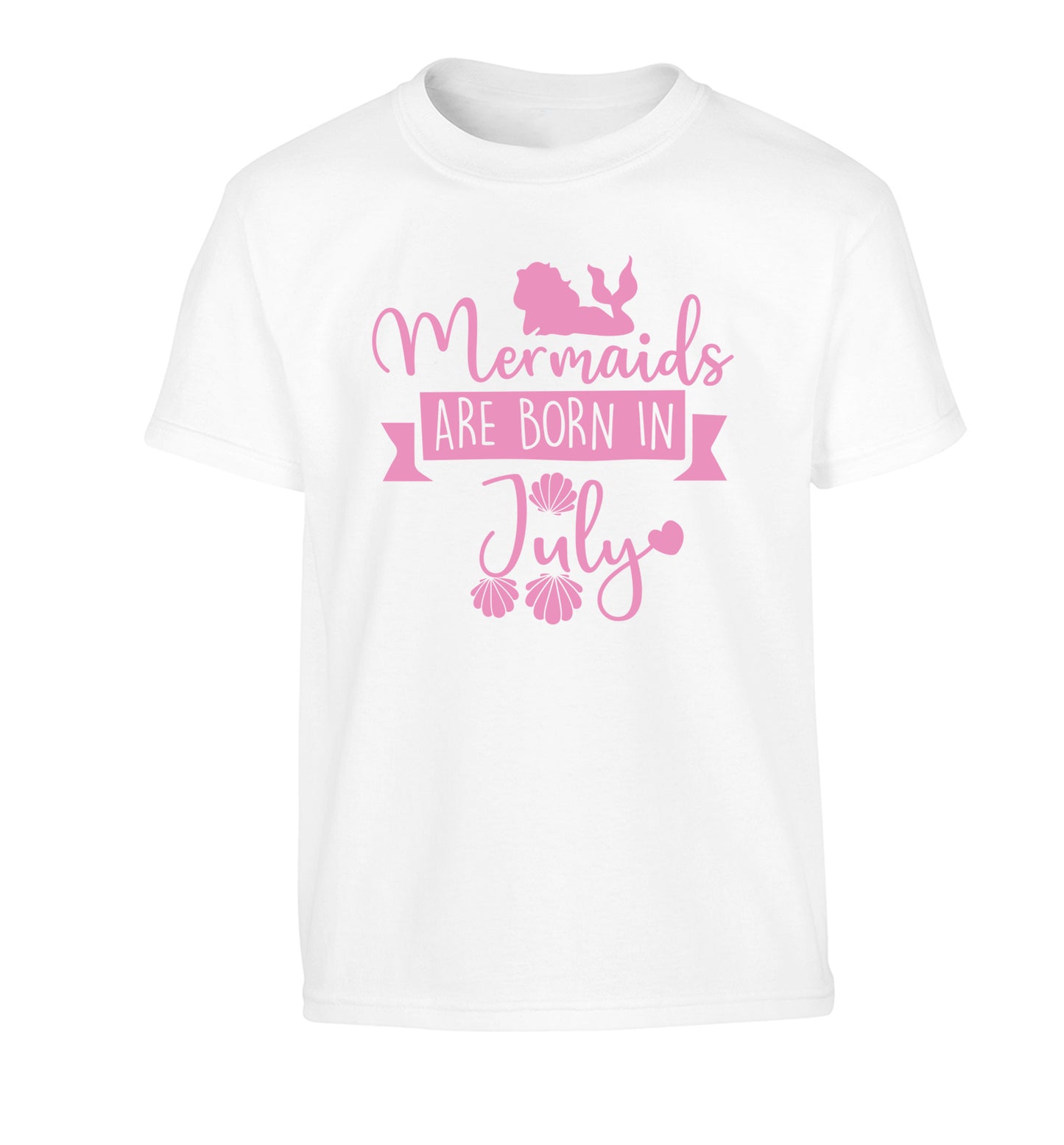 Mermaids are born in July Children's white Tshirt 12-13 Years