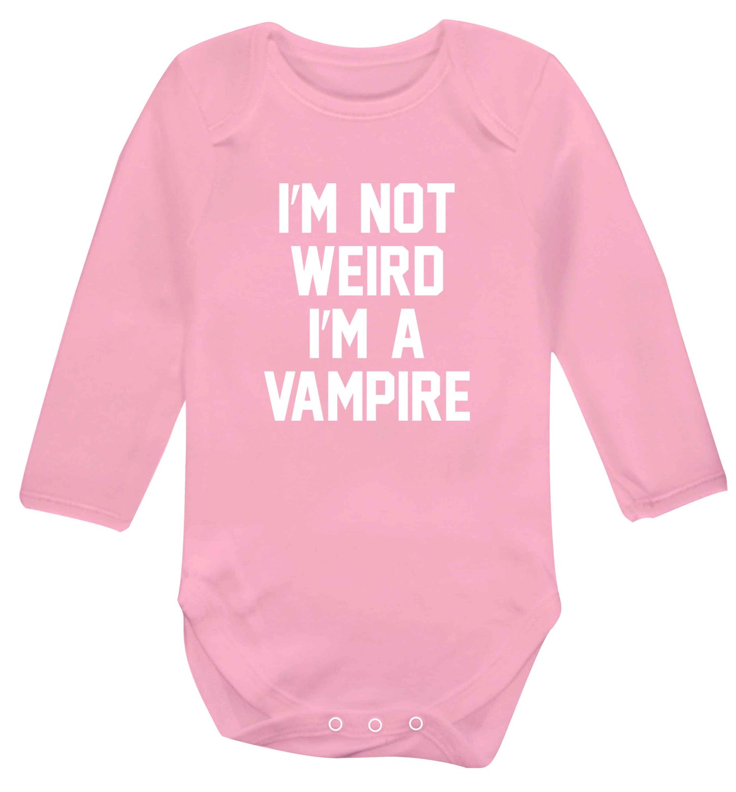 I'm not weird I'm a vampire baby vest long sleeved pale pink 6-12 months