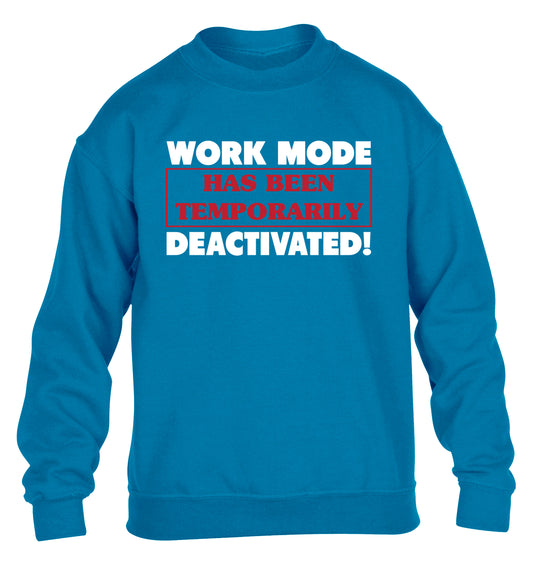 Work mode has now been temporarily deactivated children's blue sweater 12-13 Years
