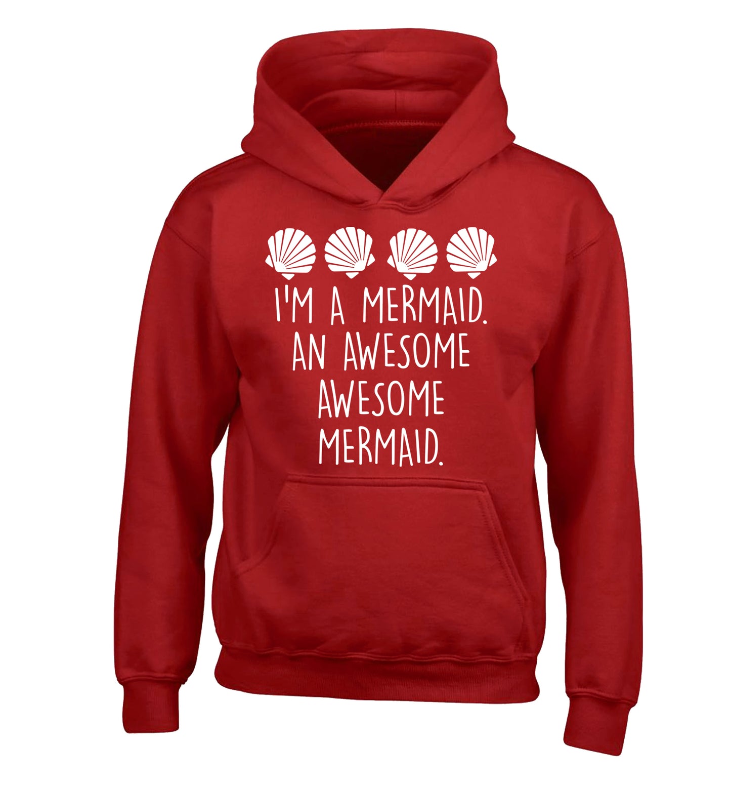 I'm a mermaid an awesome awesome mermaid children's red hoodie 12-14 Years