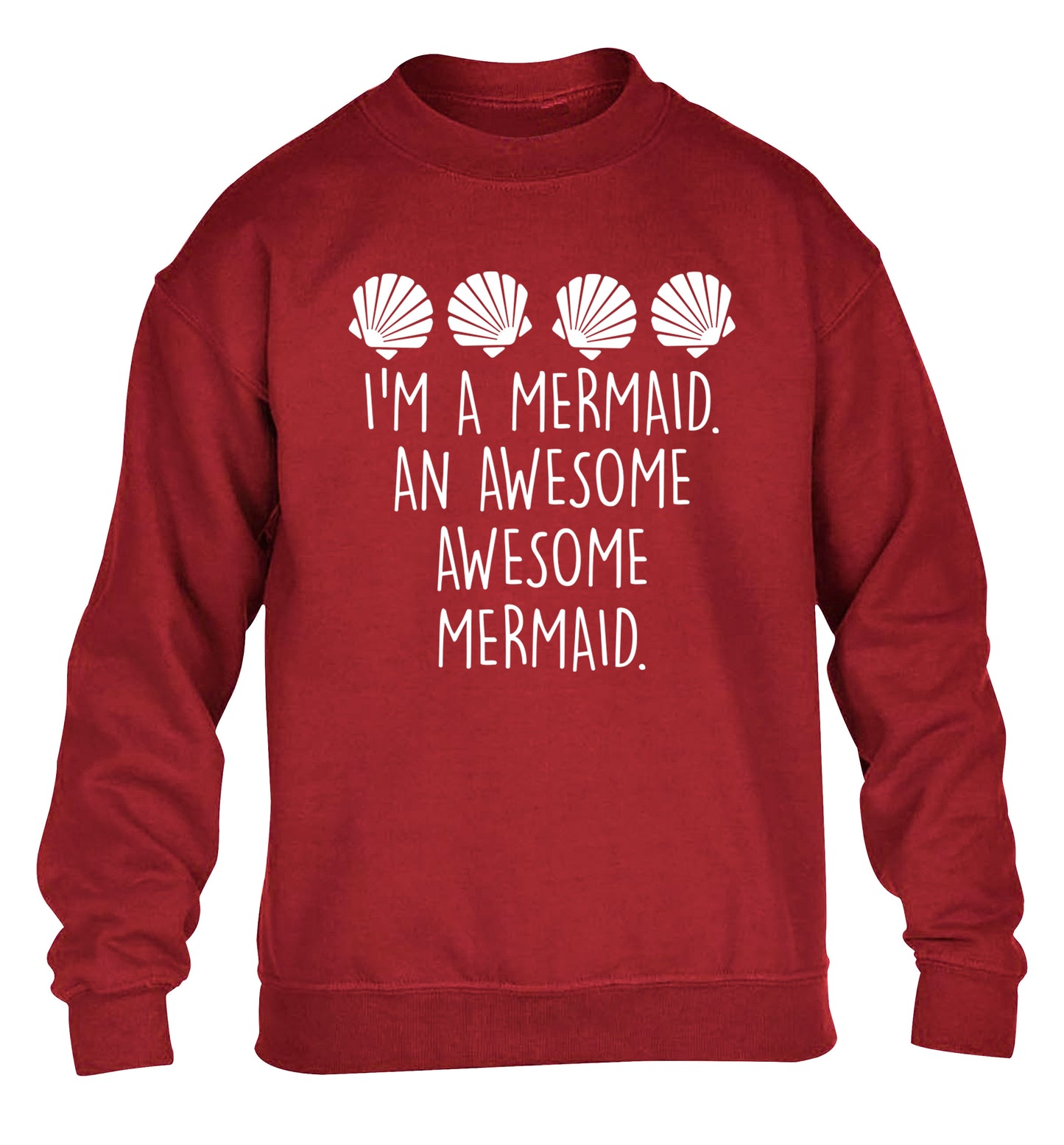 I'm a mermaid an awesome awesome mermaid children's grey sweater 12-14 Years