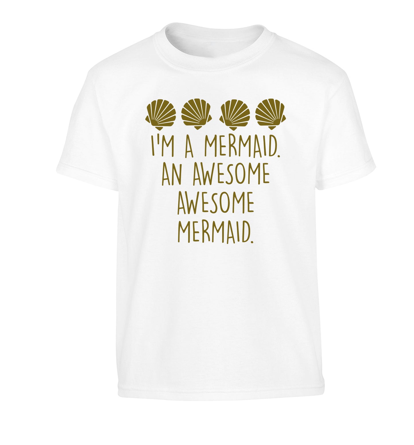 I'm a mermaid an awesome awesome mermaid Children's white Tshirt 12-14 Years