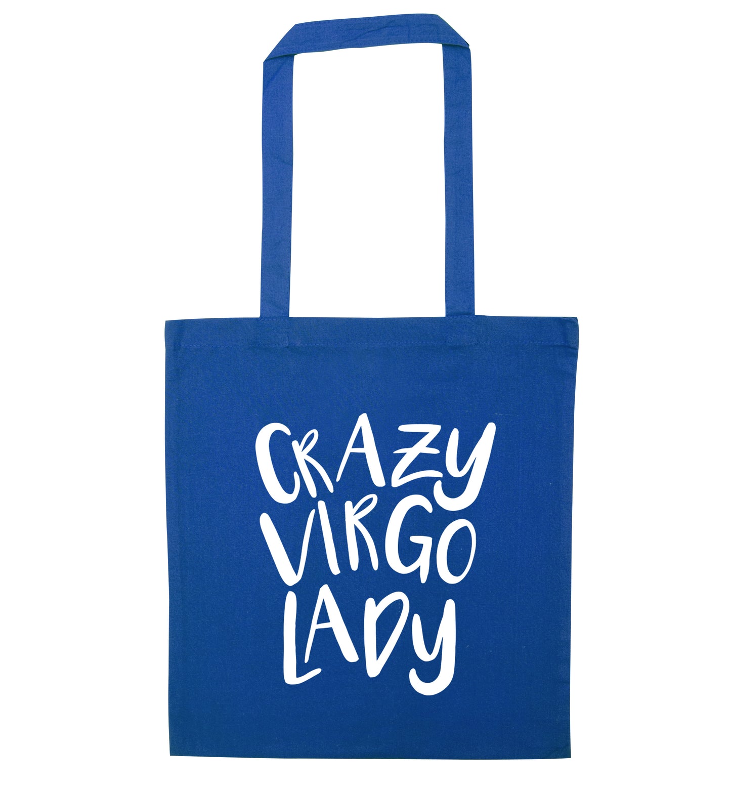 Crazy virgo lady blue tote bag