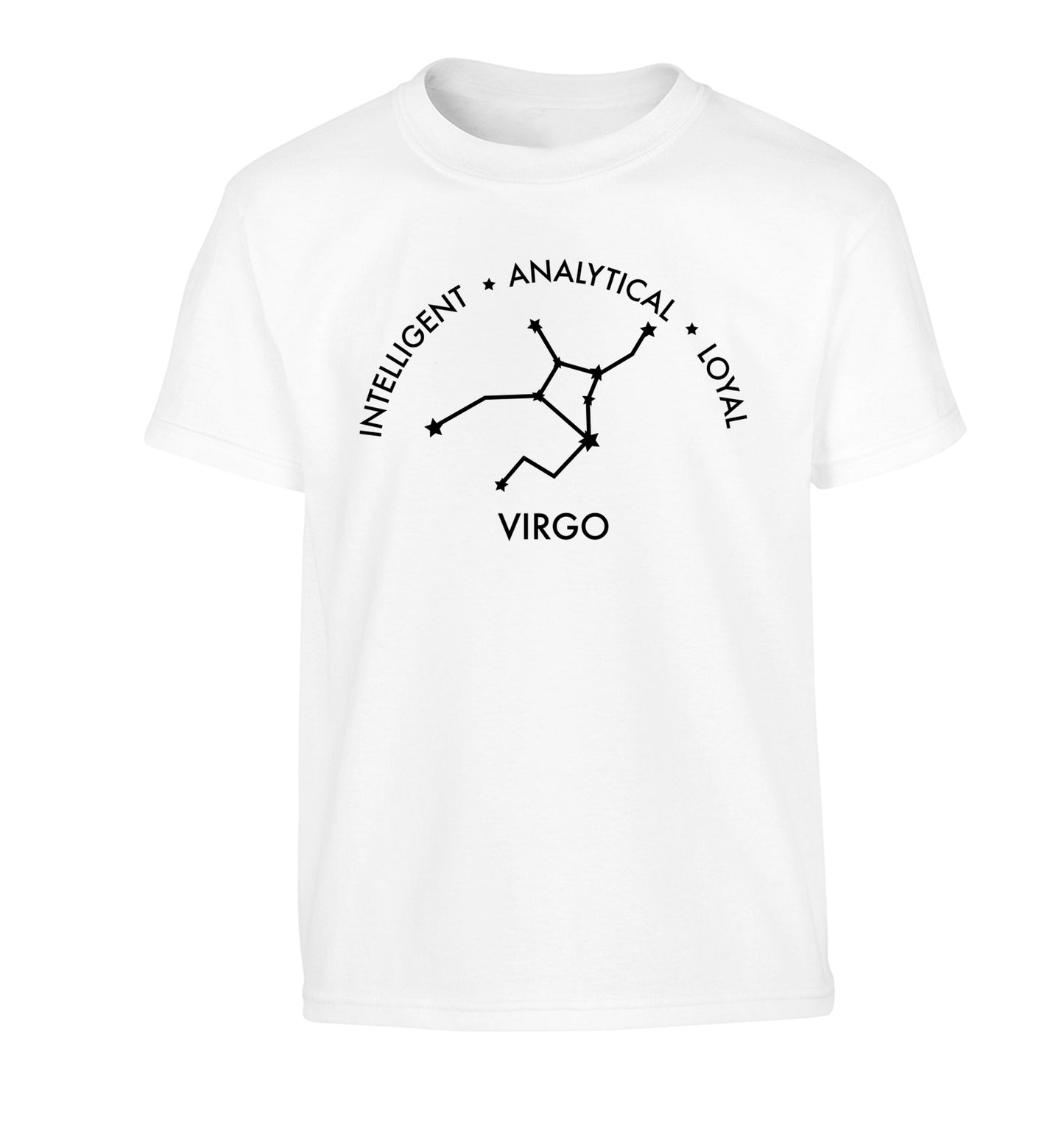 Virgo: Intelligent, Analytical, Loyal Children's white Tshirt 12-13 Years