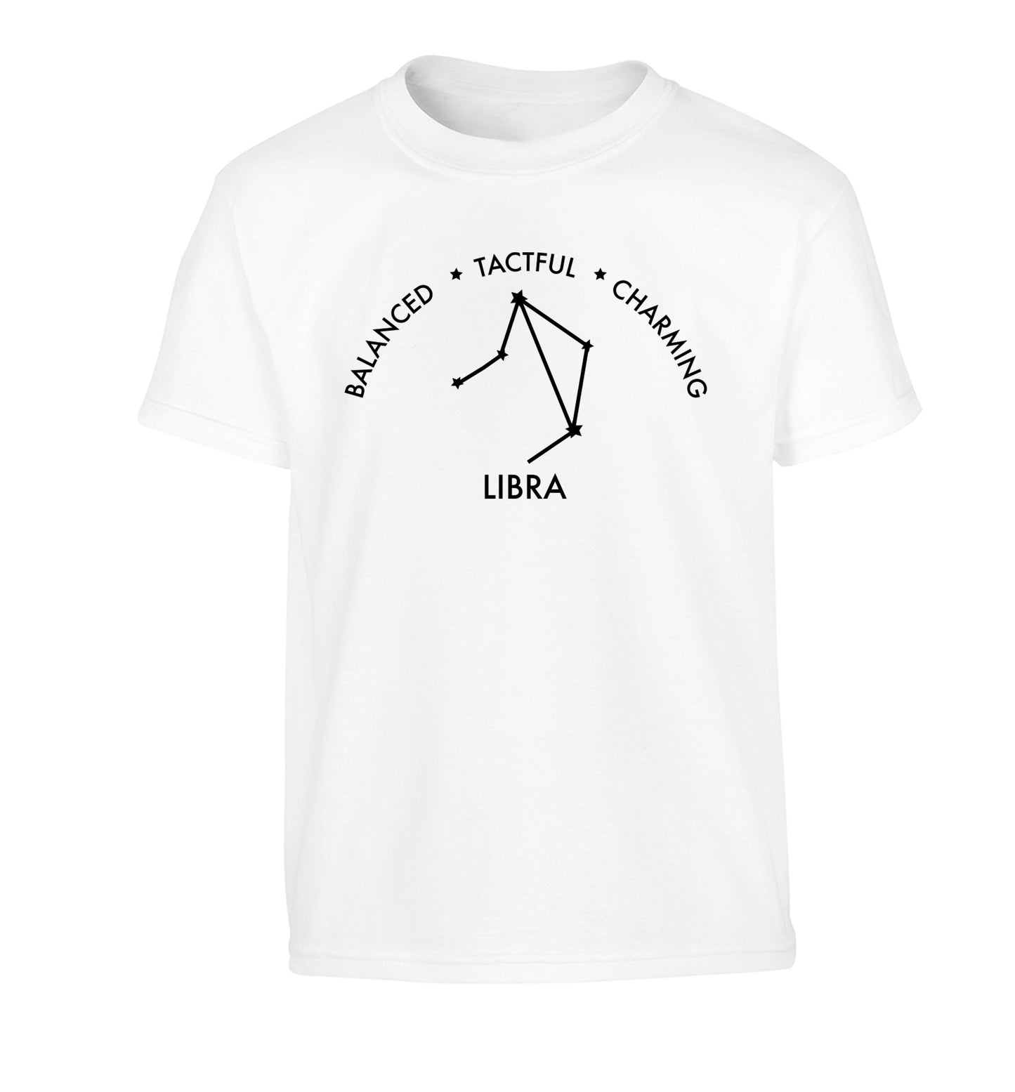 Libra: Balanced, Tactful, Charming Children's white Tshirt 12-13 Years