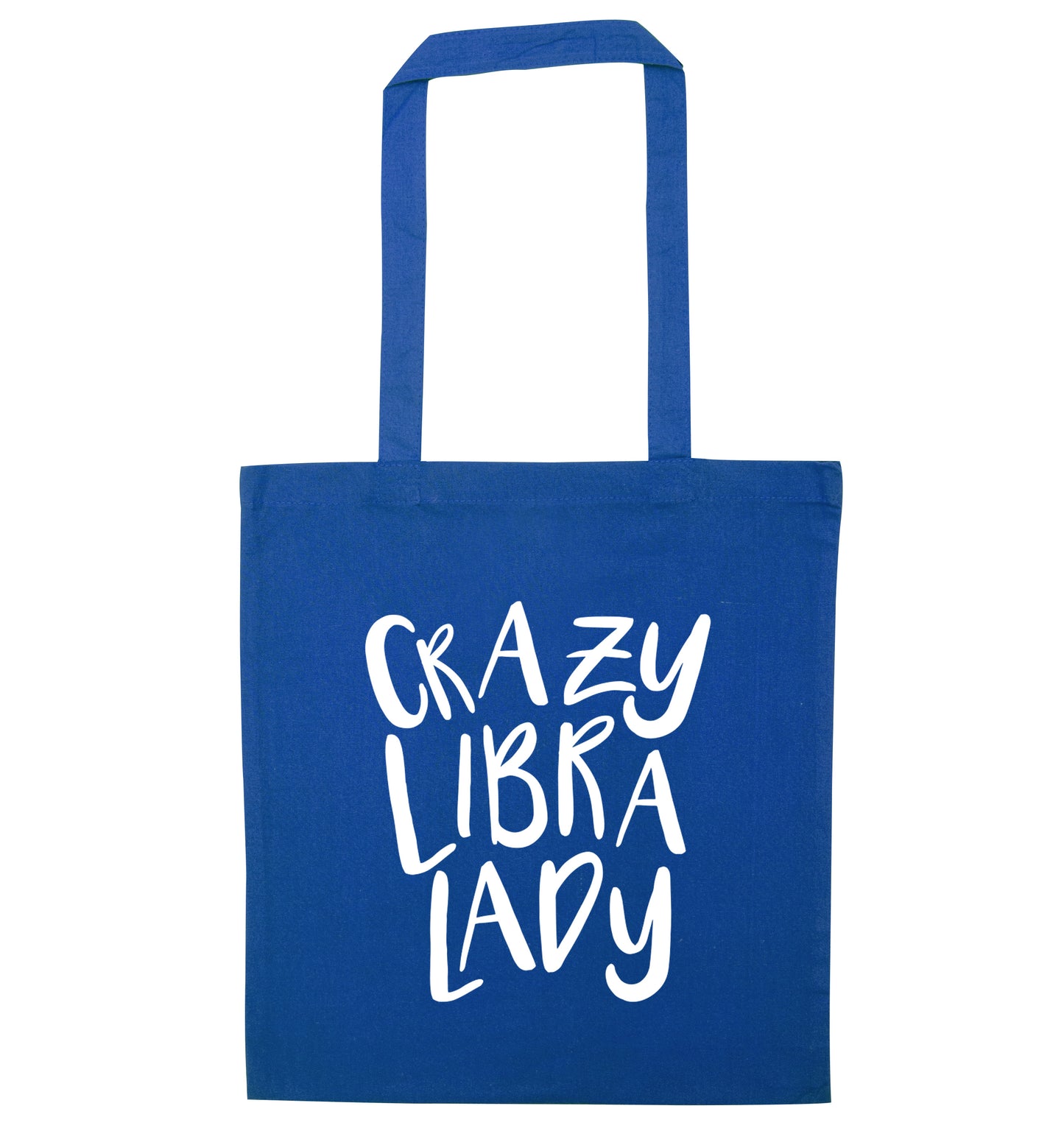 Crazy libra lady blue tote bag