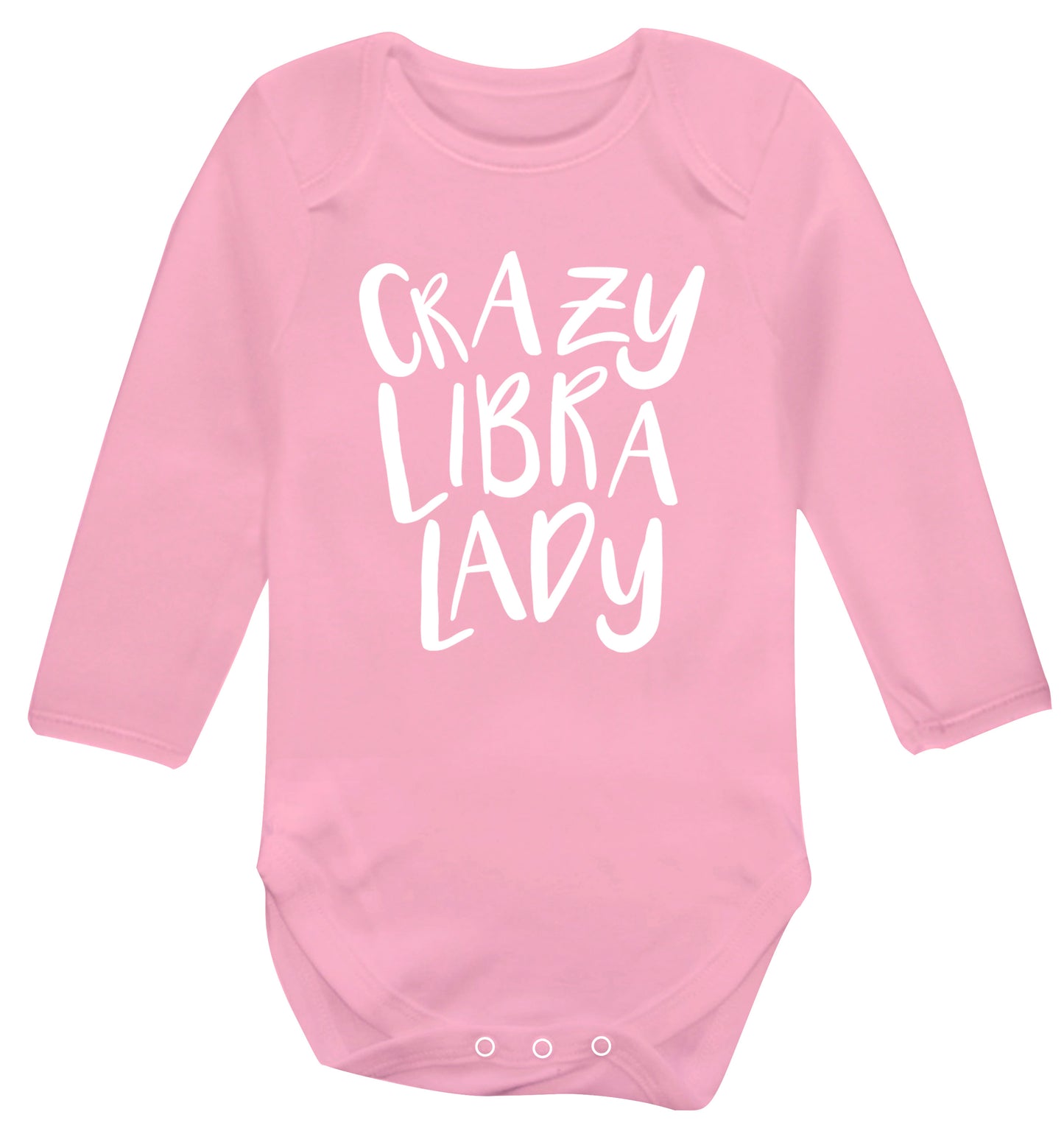 Crazy libra lady Baby Vest long sleeved pale pink 6-12 months