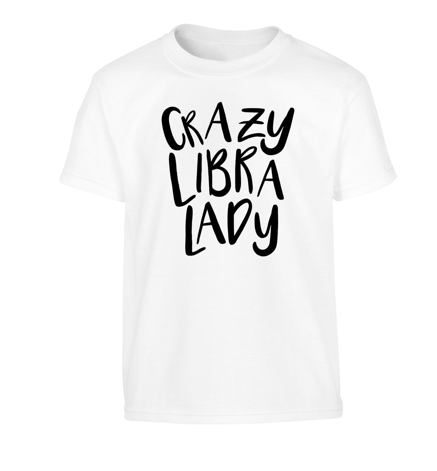 Crazy libra lady Children's white Tshirt 12-13 Years
