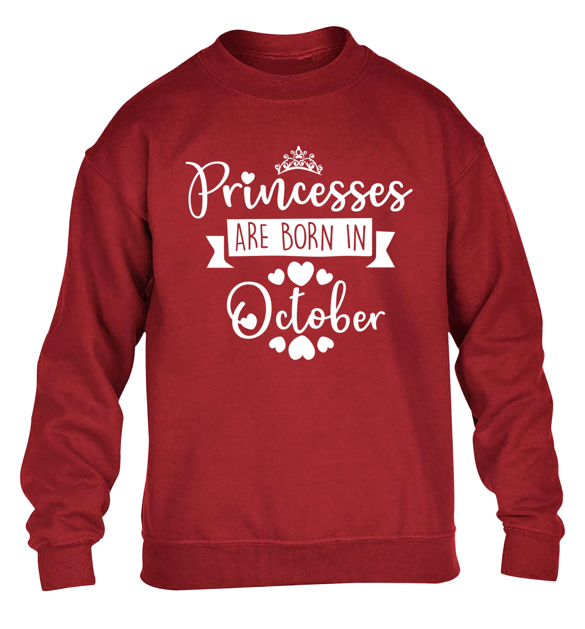 Princesses are born in October children's grey sweater 12-13 Years