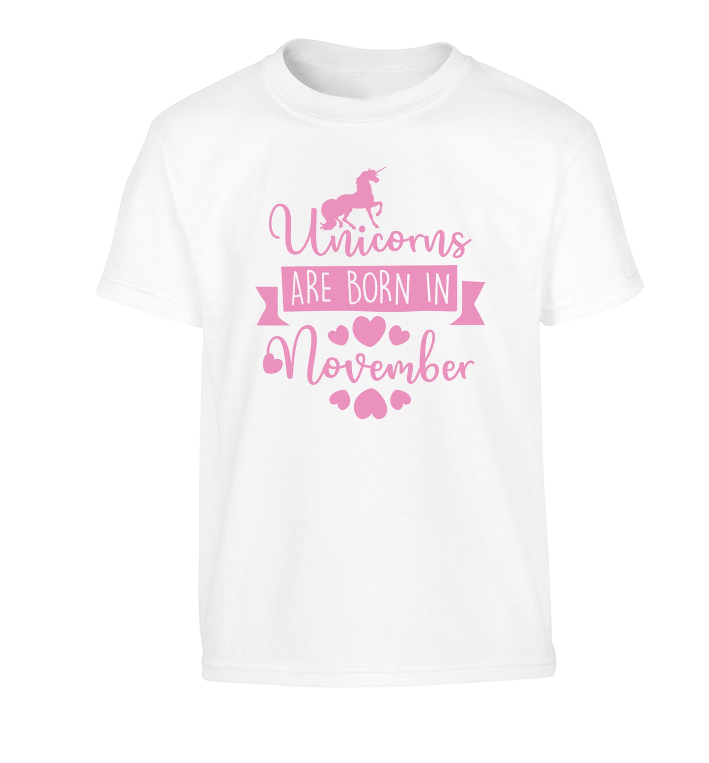 Unicorns are born in November Children's white Tshirt 12-13 Years