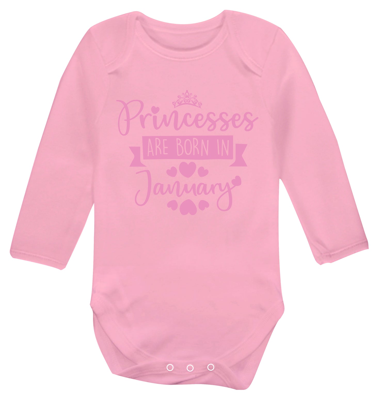 Princesses are born in November Baby Vest long sleeved pale pink 6-12 months