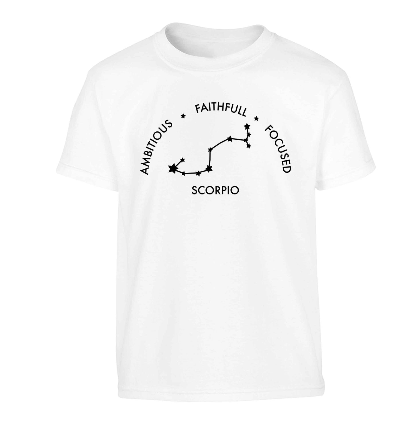 Scorpio, ambitious, faithfull, focused Children's white Tshirt 12-13 Years